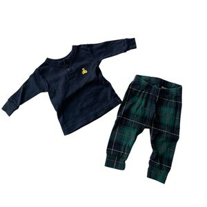 Baby Gap Christmas Pajama Set – Blue (Size 0-3M) |  [💥BUNDLE 2items]